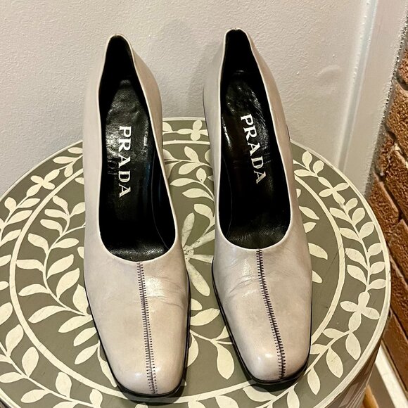 Prada Leather Cuban Heel Pumps - Picture 2 of 9
